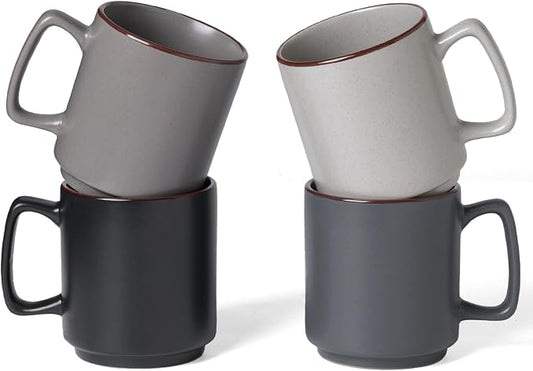 famiware Coffee Mugs Set of 4, Nebula 14oz Coffee Mugs, Ceramic Cup Set with Handle for Latte, Tea, Milk, Cappuccino, Cocoa, Multi-color