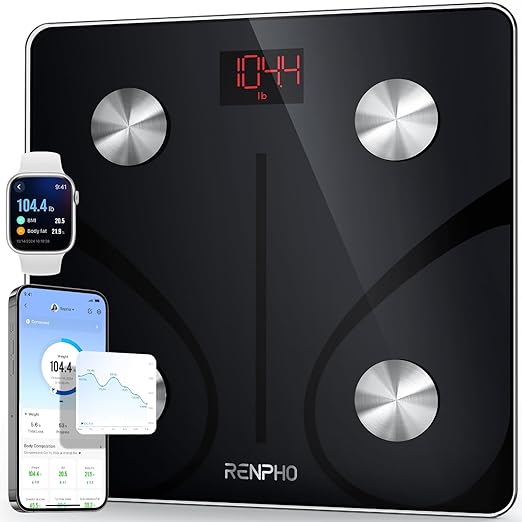 RENPHO Smart Scale for Body Weight, Digital Bathroom Scale BMI Weighing Bluetooth Body Fat Physician Scale, Body Composition Monitor Health Analyzer with Smartphone App, 400 lbs - Elis 1