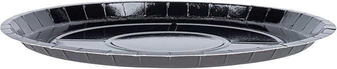 Restaurantware-Eco Pie 12 Inch Paper Pizza Trays, 50 Round Pizza Pans - Oven-Ready, Microwavable, Black Paper Pan For Individual Personal Pizzas, For Baking, Cooking, Bread, Meat, Or Pies