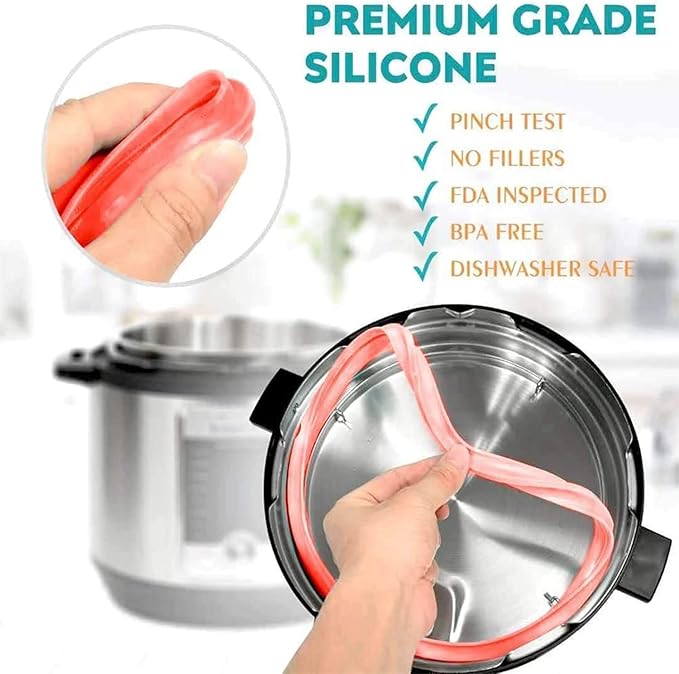 4 Pack Silicone Sealing Ring for InstaPot - Gasket Accessories for 8 Qt InstaPot - Replacement Silicone Gasket Seal Rings with 4 Colors(Red, Clear Green Blue) (8QT)