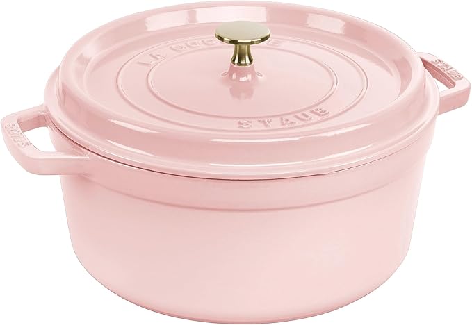Staub Cast Iron Round Cocotte 7-quart-Peony Pink