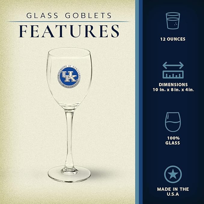 Heritage Pewter Kentucky Glass Water Goblets – Set of 2 | 12 OZ Goblet Glasses | Expertly Crafted Pewter Glass