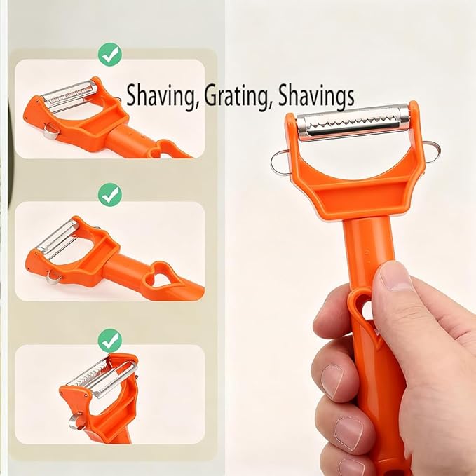 Pelador Multifuncional 2-En-1, Multifunctional Kitchenware Set, Stainless Steel Vegetable Peeler, Fruit and vegetable peeler (1Pcs)