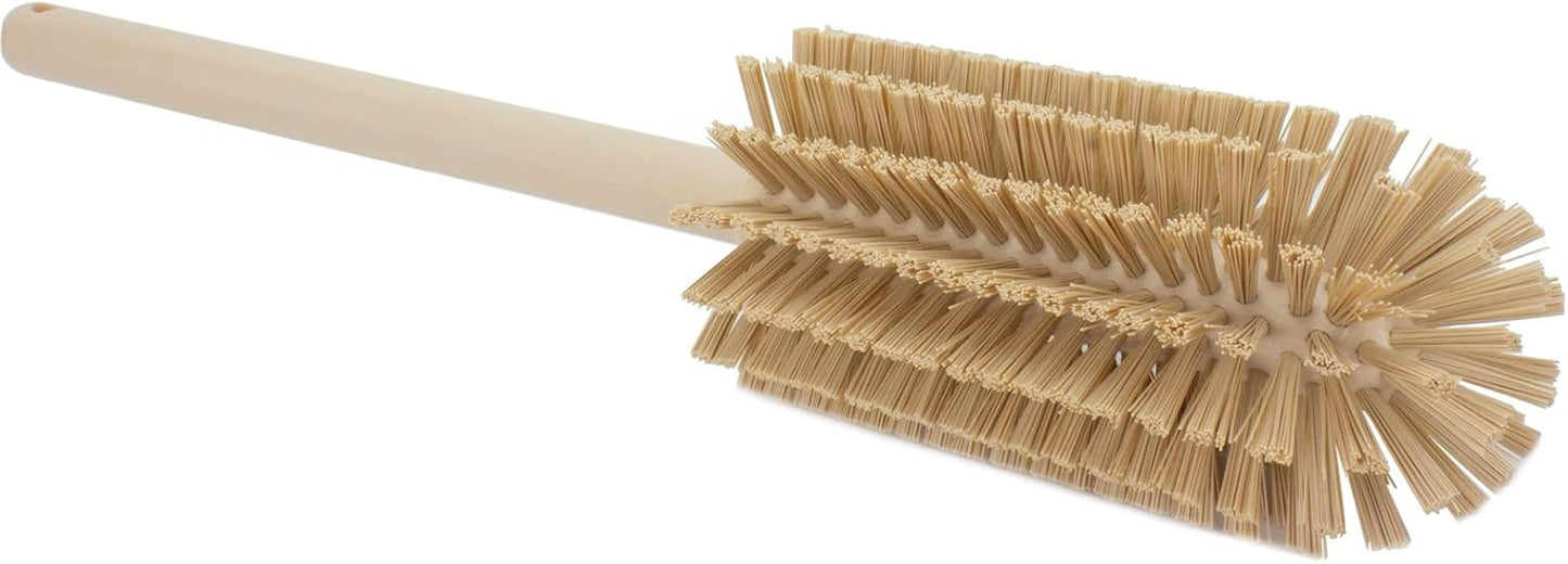 SPARTA Large Water Bottle Brush Ideal for Wide-Mouth Jars, Bottles and Tumblers, Dishwashing Tool with Handle for Home and Commercial Kitchens, Plastic, 16 Inches, Tan, (Pack of 4)