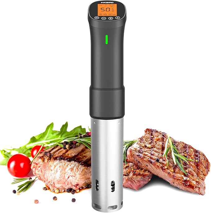 INKBIRD Wifi Sous Vide Cooker, 1000W Sous Vide Machine, Remote Control Immersion Circulator with APP Recipes Timer Alarm Mobile Notification 3D Water Heating Ultra-Quiet
