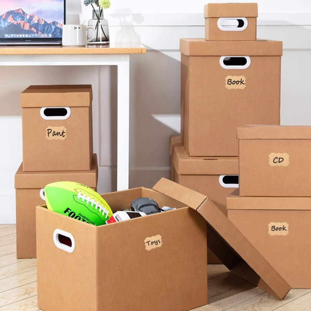 2" x 3" Kraft Label Stickers Writable Gift Labels, 200PCS Self-Adhesive Brown Labels for Essential Oil Bottle, Jars, Food Storage or Gift Decoration