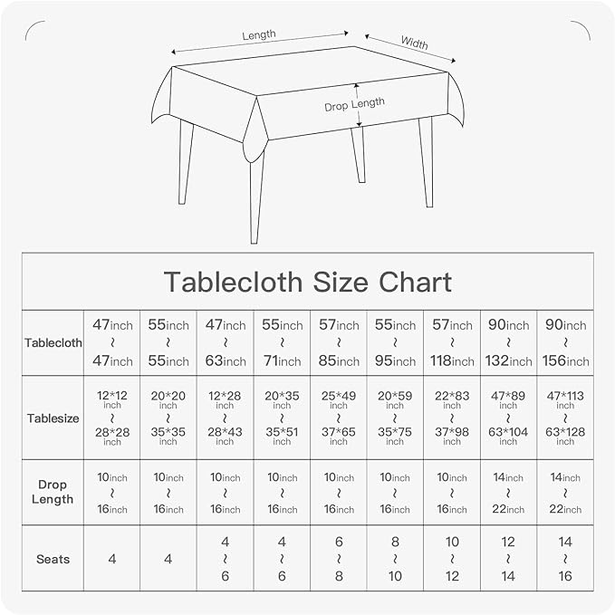 BALCONY & FALCON Rectangle Tablecloth Washable Wrinkle Resistant and Water Proof Table Cloth Decorative Linen Fabric Tablecloths for Dining Parties Kitchen Wedding and Outdoor Use (Beige, 55x95)