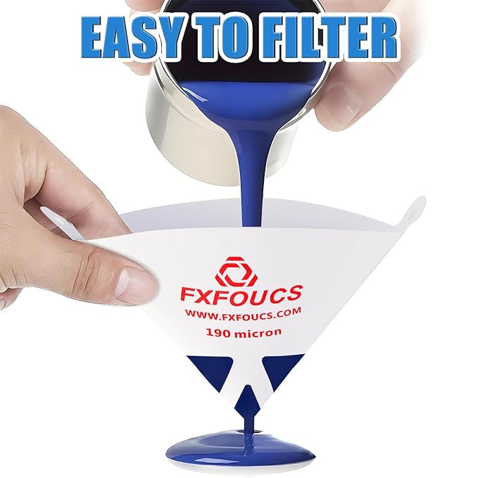 100 Pack of Premium Paint Strainers with 190 Micron Fine Mesh Filters - 3D Printing Ultra-Flow Blue Nylon Cone Strainers for Paint and Fluid Filtration
