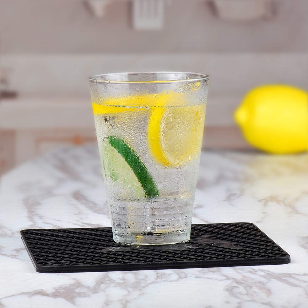 Silicone Trivet Mats Hot Mat - Hot Pads Robust Non Slip Coasters Heat Resistant Mats (Black)