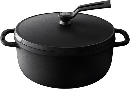 Vermicular Oven Pot 2.0 | Lightweight Enameled Cast Iron Pot | 18cm (2 Qt) | Non-Toxic | Induction-compatible | Dutch Oven | Made in Japan | Matte Black