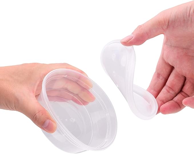 TashiBox [8 oz-50 Sets Plastic food storage containers with lids airtight, BPA Free, Microwave/Dishwasher/Freezer Safe/