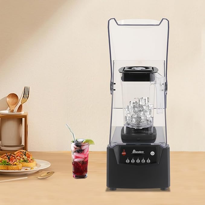 Smoothie Machine,23000PRM Portable Blender with 5 Preset,Soundproof Cover,Professional Blender for Smoothies of Various Flavors,Juices,Smoothie Drinks