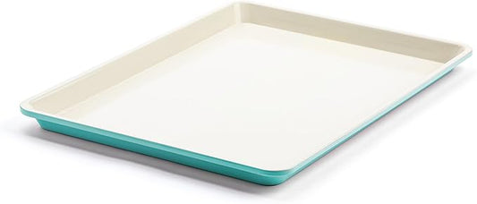 GreenLife Bakeware 18” x 13” Half Cookie Sheet Baking Pan, Non-Toxic PFAS-Free Healthy Ceramic Nonstick, Oven Safe to 450°F, Easy Release, Even Heating, Easy Clean, Turquoise