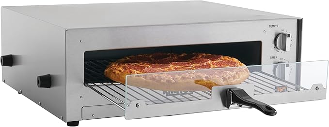 Kratos 29M-037 16" Commercial Electric Countertop Pizza Oven, 120V, 1700 Watts, Stainless Steel Pizza Oven with Glass Door for Restaurants, Cooks Pizzas up to 16" in Diameter
