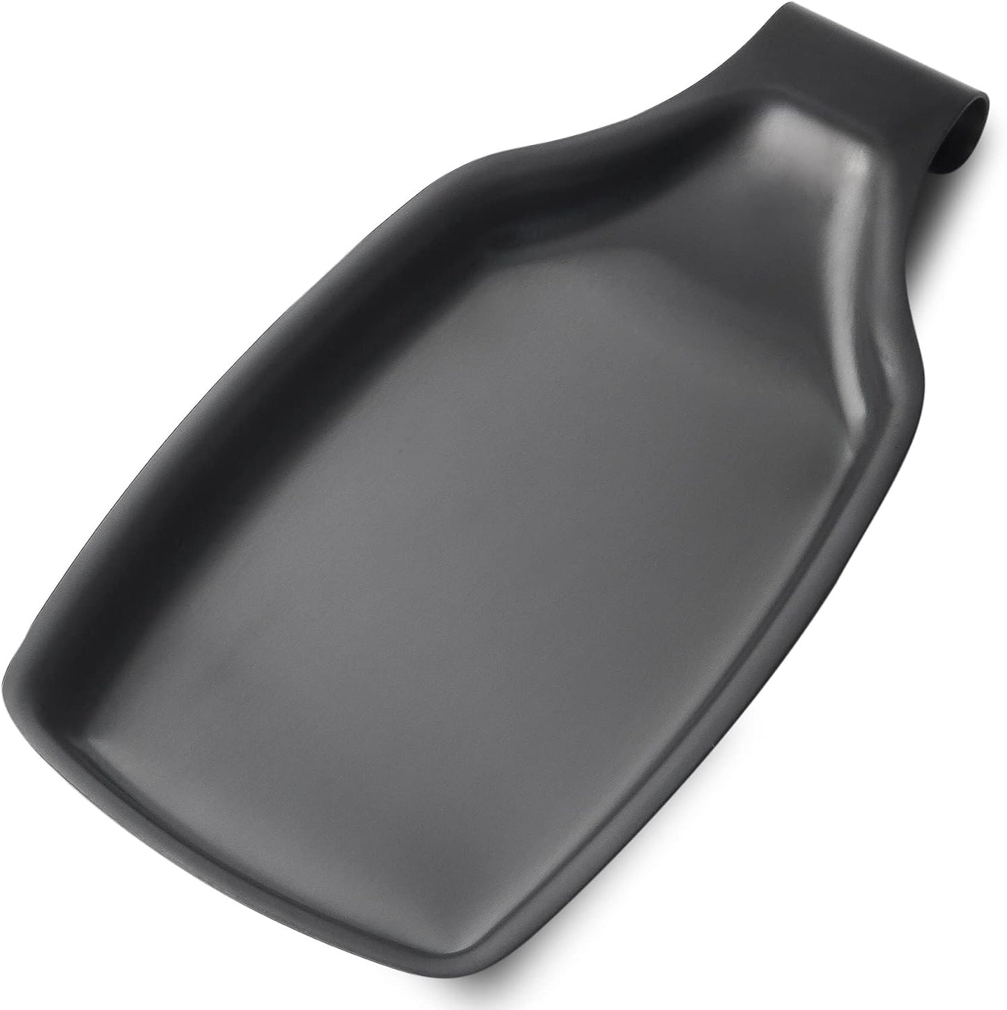 Kitchen Spoon Rest for Stove Top, Stainless Steel Utensil Spoon Holder, Black Spoon Rest, Brushed Finish, Dishwasher Safe - Stove Spoon Holder for Spatula, Spoons, Tongs, Ladles - Black