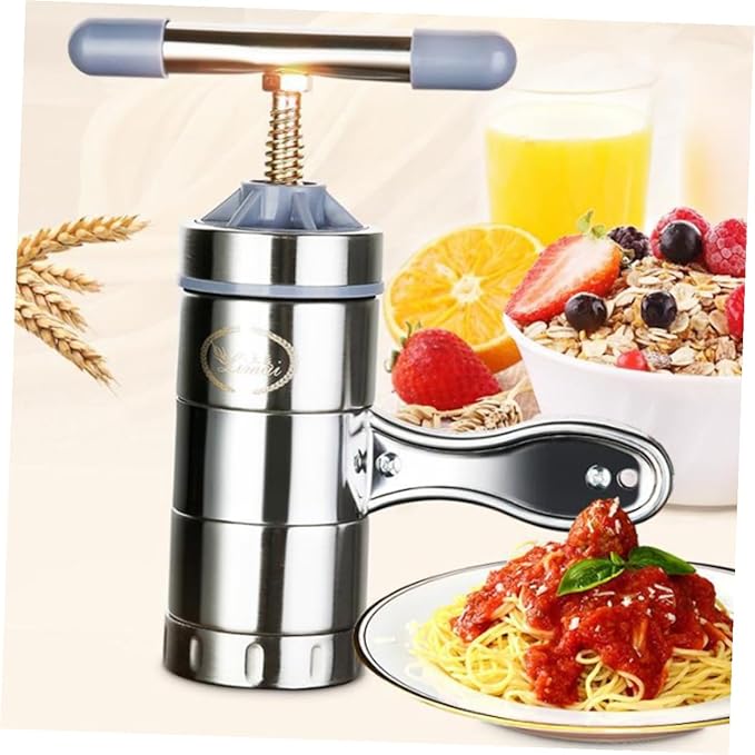 NUOBESTY Stainless Steel Manual Noodle Maker for Home with Noodle Moulds Clean Pasta Press Machine Thickness Roller for DIY and Pasta