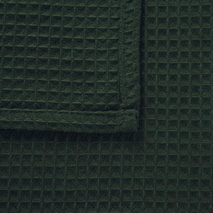 Encasa XO' Waffle Weave Face & Hand Towels – 12"x12", Green Washcloths Set of 12 – Quick Drying for Bathroom, Gym, Kitchen & Travel – Small Reusable Dish Cloths & Face Wipes for Everyday Use