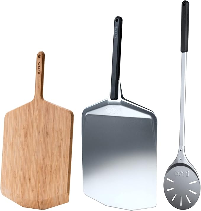 ooni 14" Pizza Peel Turning Peel 14" Bamboo Serving Pizza Peel - Essesntial Pizza Oven Accessories Bundle