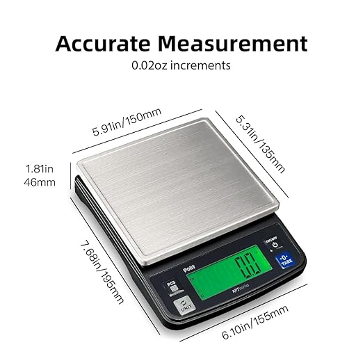 Polit KPT Digital Kitchen Scale – 0.5g Precision 13lb/6kg Food Scale with Stainless Steel Tray, Dual Power and Counting Mode for Cooking, Baking, Meal Prep and Seed or Hardware Uses