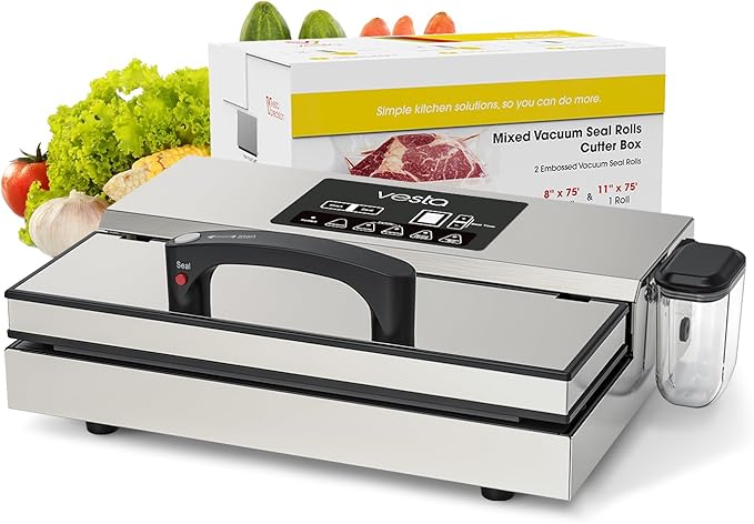 Vesta Precision Vac'n Seal Pro I Vacuum Sealer - Smart Seal Design, Full Speed Operation, Effortless Heavy Workload, Patented Cutter Box Bags, Designed and Serviced in USA