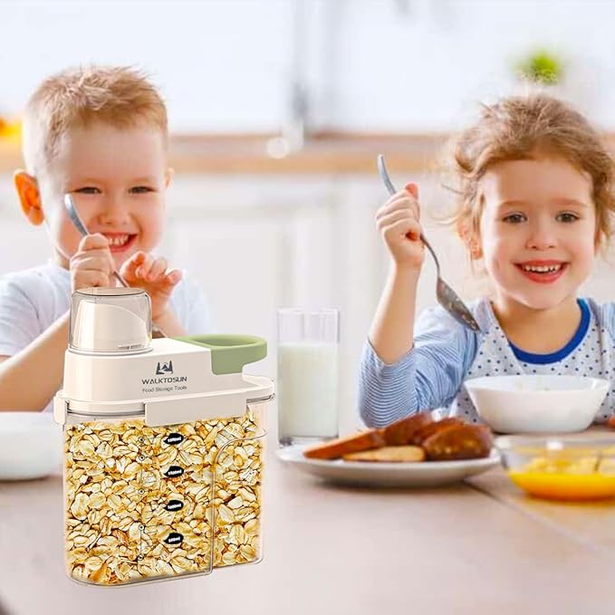 Cereal Containers Storage with Pour Spout Airtight Food Storage Containers Cereal Dispenser Sealed Kitchen Canisters for Nuts Flour Sugar Beans Dry Food, BPA Free (1800ml Green)