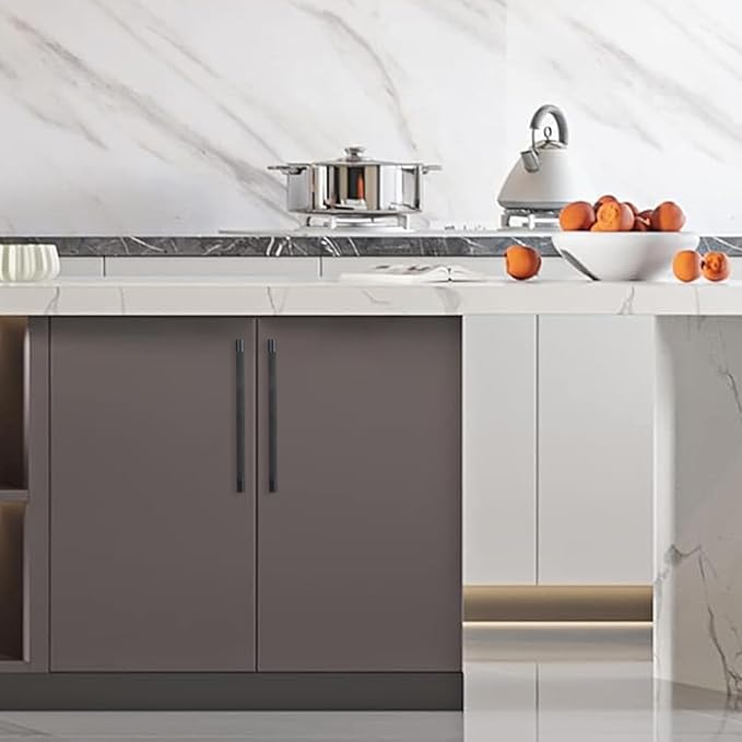 6 Pack 12-5/8 inch(320mm) Matte Black Kitchen Cabinet Handles Knurled Cabinet Pulls Black Drawer Pulls Kitchen Hardware