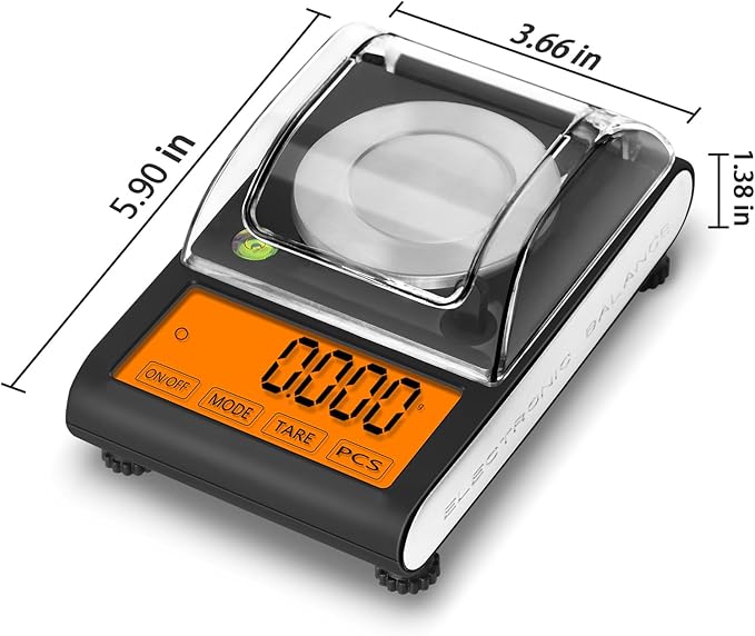 Fuzion Milligram Scale 50g/0.001g, Digital mg Scale with Calibration Weights, Jewelry Scale with Tweezers, Spoon, Bowl, Brush, Micro Scale for Powder, Gold, Herb, Large Display