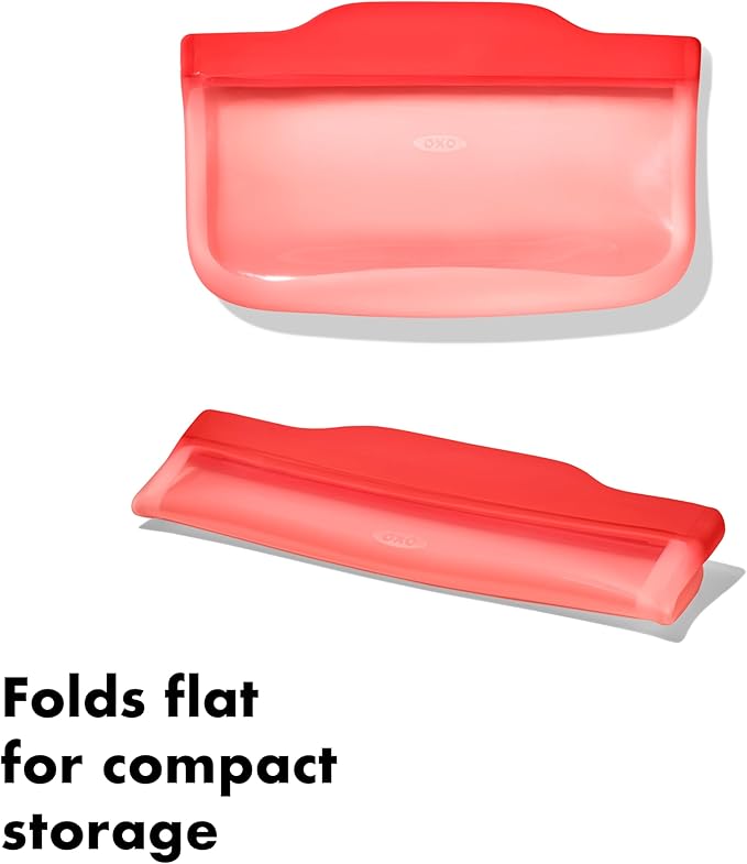 OXO Good Grips Silicone Reusable Bag – Snack Bag (12 oz) - Watermelon