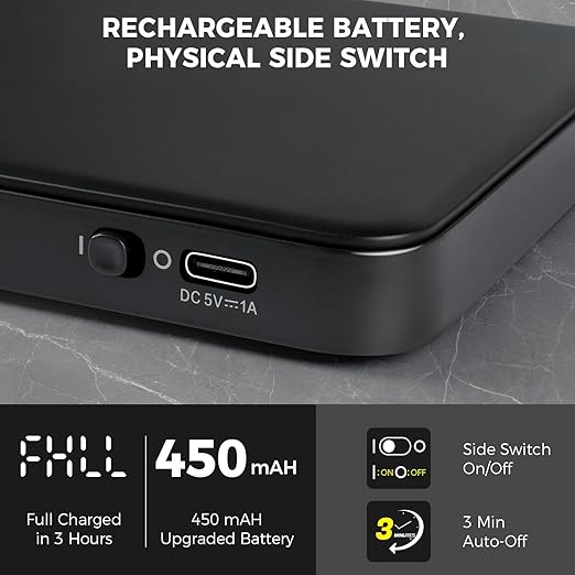 Mini Espresso Coffee Scale with Timer & Flow Rate, 2kg/0.1g Precision Digital Coffee Scale, Portable Espresso Scale Rechargeable via USB-C, Triple Brew Modes, LED Display, Mute Mode, g/oz/lb:oz