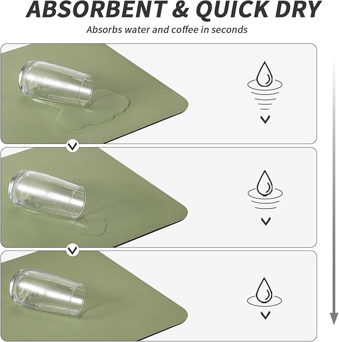 Coffee Mat - Absorbent Hide Stain Rubber Backed Dish Drying Mat for Kitchen Counter - Bar Mats for Countertops Accessories Fit Under Coffee Maker Espresso Machine