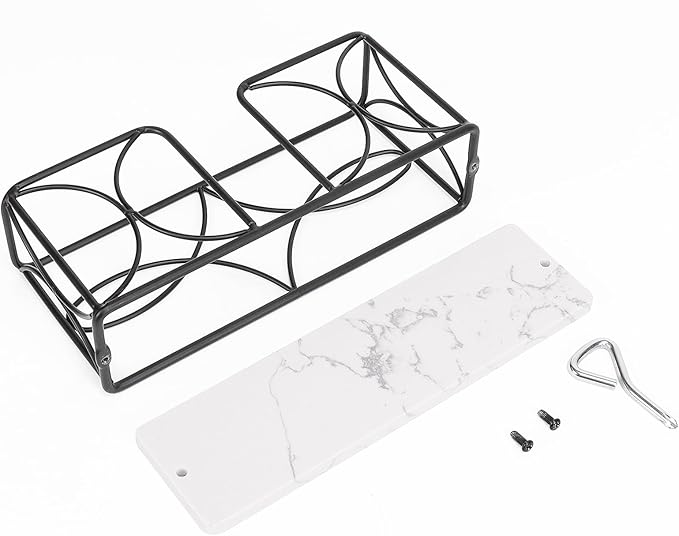 Napkin Holder with Marble Base, Guest Towel Paper Dispenser for Table, Modern Metal Napkin Stand, Ideal for All Bathroom Vanity, Kitchen Decor Accessories (Matte Black, 4 Inch)