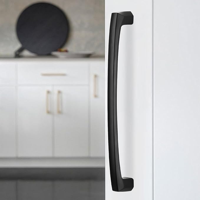 10 Pack 7 Inch Kitchen Cabinet Handles Matte Black Cabinet Pulls Zinc Alloy Drawer Pulls Solid Kitchen Hardware