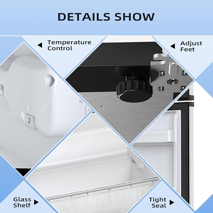 Antarctic Star 3.2 Cu.Ft,Mini Refrigerator with Freezer,Double Door Mini Fridge,Compact Refrigerator,Adjustable Thermostat,Mini Refrigerator for Bedroom/Office/Dorm/Kitchen(Silver)