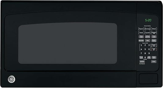 GE GCST20S1WBB Microwave Oven, 1,200-watt Capacity, 2.0 Cubic Ft, 8 Auto Cooking Settings, Child-Lock Technology, Kitchen Essentials for The Countertop, Dorm Room or Apartment, Black, Cu