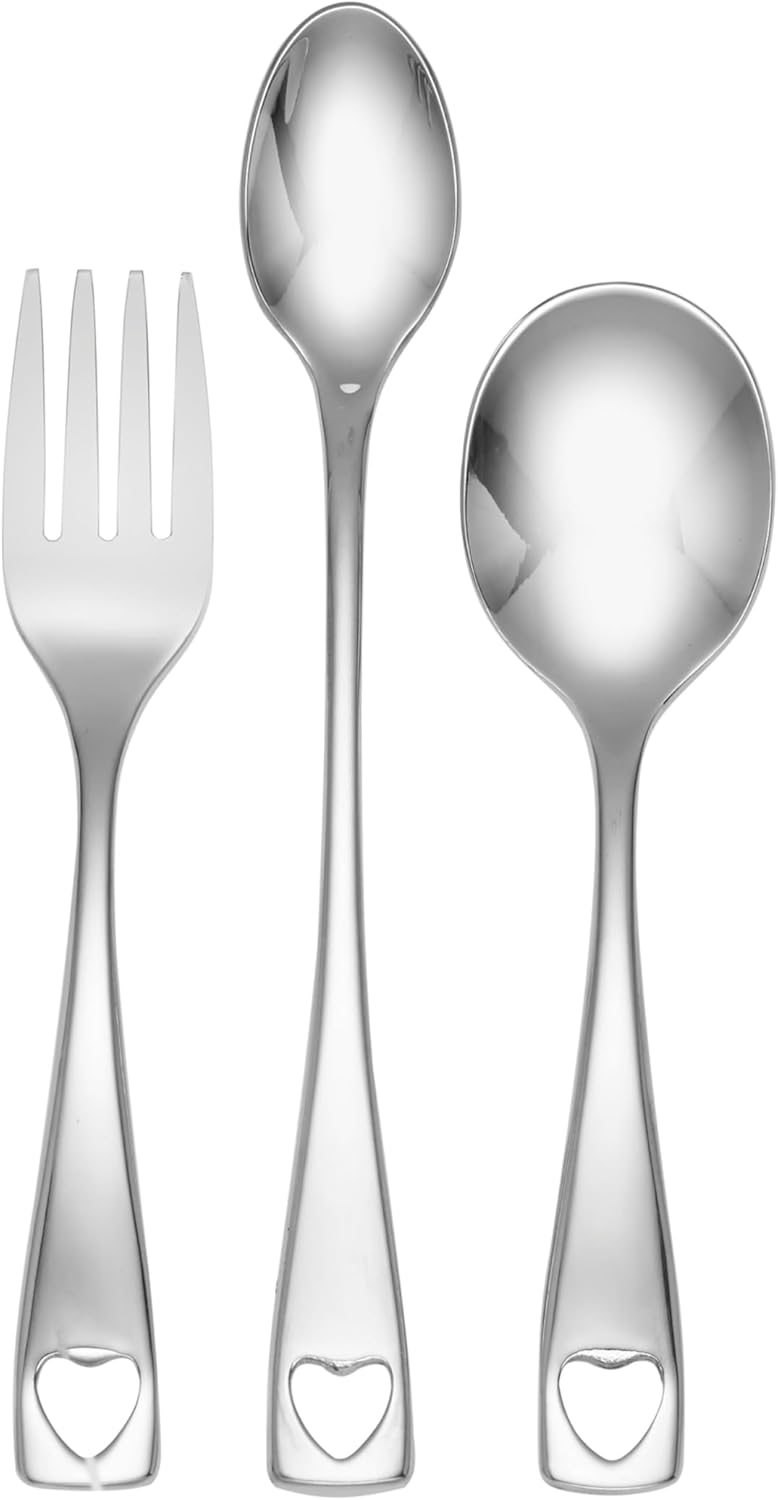 Oneida Little Love 6 Piece Fine Flatware Progress 18/10 Stainless Steel, Silverware Set