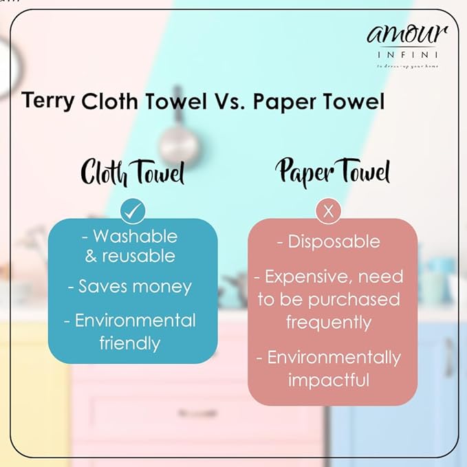 AMOUR INFINI Kitchen Towels Pack of 4 - Absorbent, Quick Drying Premium Cotton Tea Towel - Kitchen Linens 16x28 Inch Dish Towels with Hanging Loop (Turquoise)