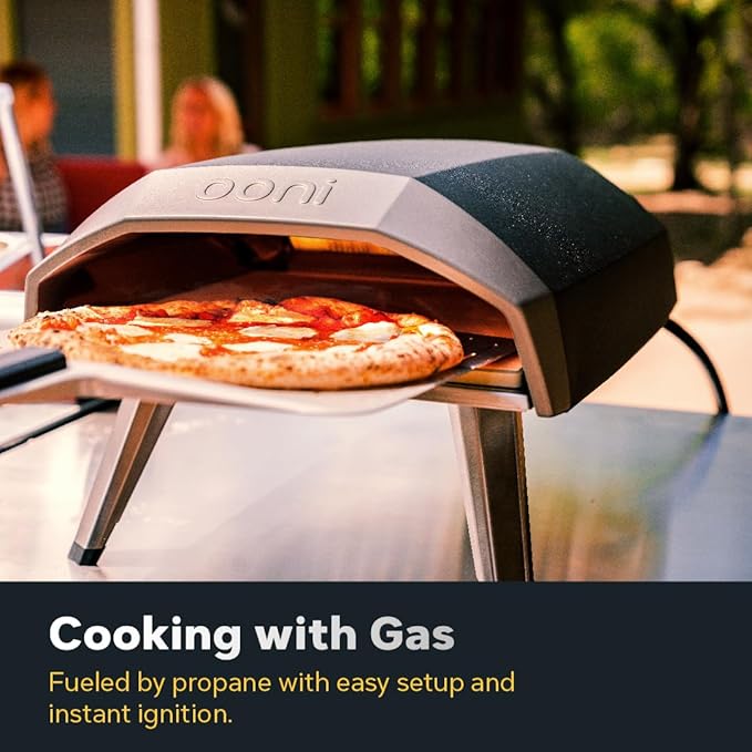 Ooni Koda 12 Propane Gas Outdoor Pizza Oven – 28mbar Portable Gas Oven, For Fire and Stonebaked 12 Inch Pizzas, Includes Gas Hose & Regulator, Countertop Pizza Maker
