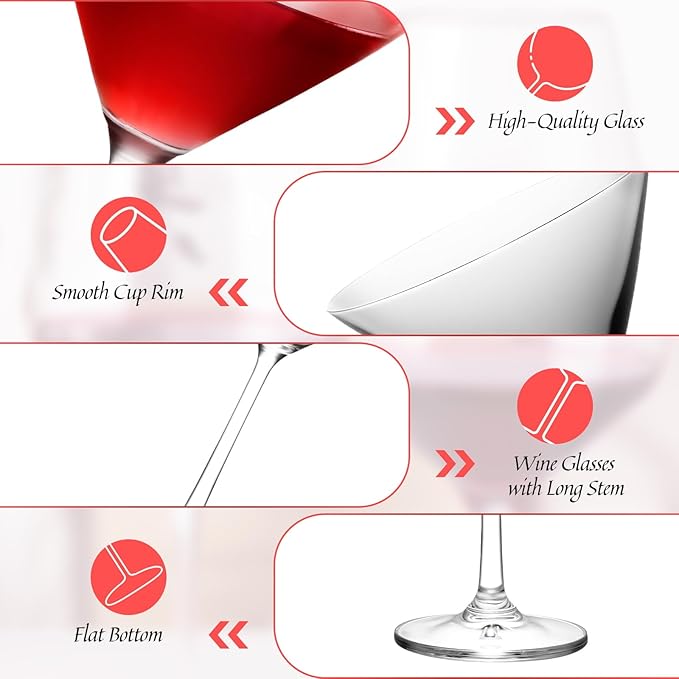 KAMMAK Martini Glasses Set of 2, 8oz Crystal Coupe Glasses, Classic Cocktail Glassware for Margarita, Manhattan, Modern Bar Drinkware for Party, Beach, Anniversary