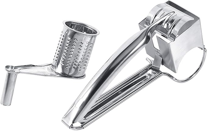 Rotary Cheese Grater, Stainless Steel Manual Cheese Grater Mill with 1 Multifunctional Drum Blades, Kitchen Kitchen Craft Manual hand held Cheese Chocolate