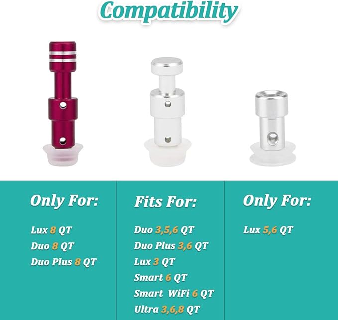 2 Pack Float Valve for Instant Pot with 8 Silicone Caps for Instant Pot Duo 3, 5, 6 QT, Duo Plus 3, 6 QT, Ultra 3, 6, 8 QT Replacement Float Valve by ZYLONE