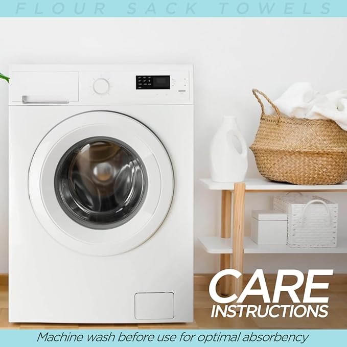 Flour Sack Kitchen Towels |Organic Cotton Blank Towel| Tea Towel Crafting Embroidery|Flat Thick Absorbent Quick Dry | Baking Bread Proofing Breathable Linen Cloth Cover Set of 10, 28 x 28 Inch, Ivory