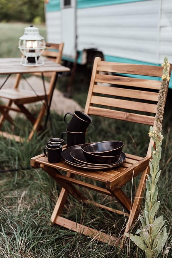 Barebones Enamel Cup Set- Enamel Coffee Mugs Set of 2 16-oz - Stainless Steel Rim Camping Mug for Indoor and Outdoor Use (Charcoal)