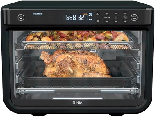Ninja DT202BK Foodi 8-in-1 XL Pro Air Fry Oven, Large Countertop Convection and Digital Toaster Oven, 1800 Watts, Black, 12 in.