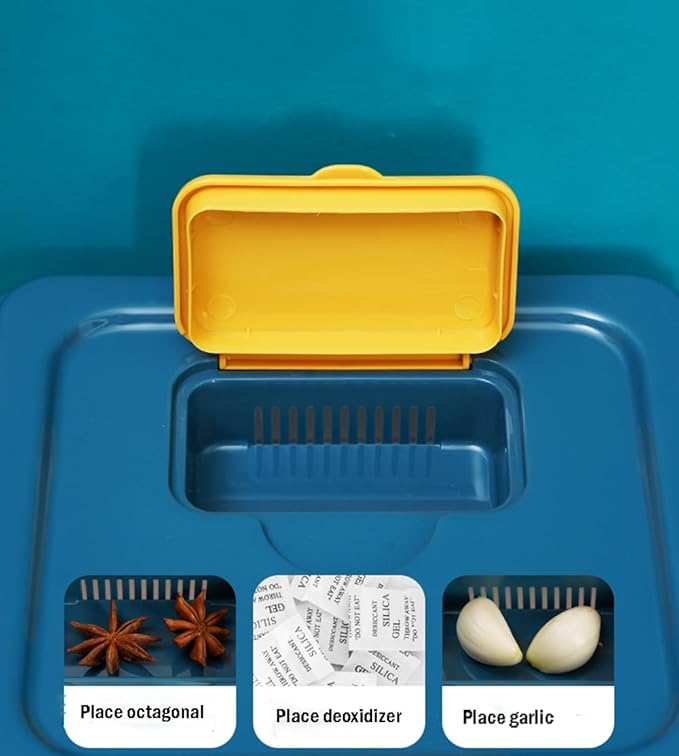 Large Flour Storage Container Bin 25lb, 4Pack Airtight Rice Storage Containers with Wheels Seal Locking Lid, BPA Free with Measuring Cup&Scoop for Flour, Rice, Grain(Blue)