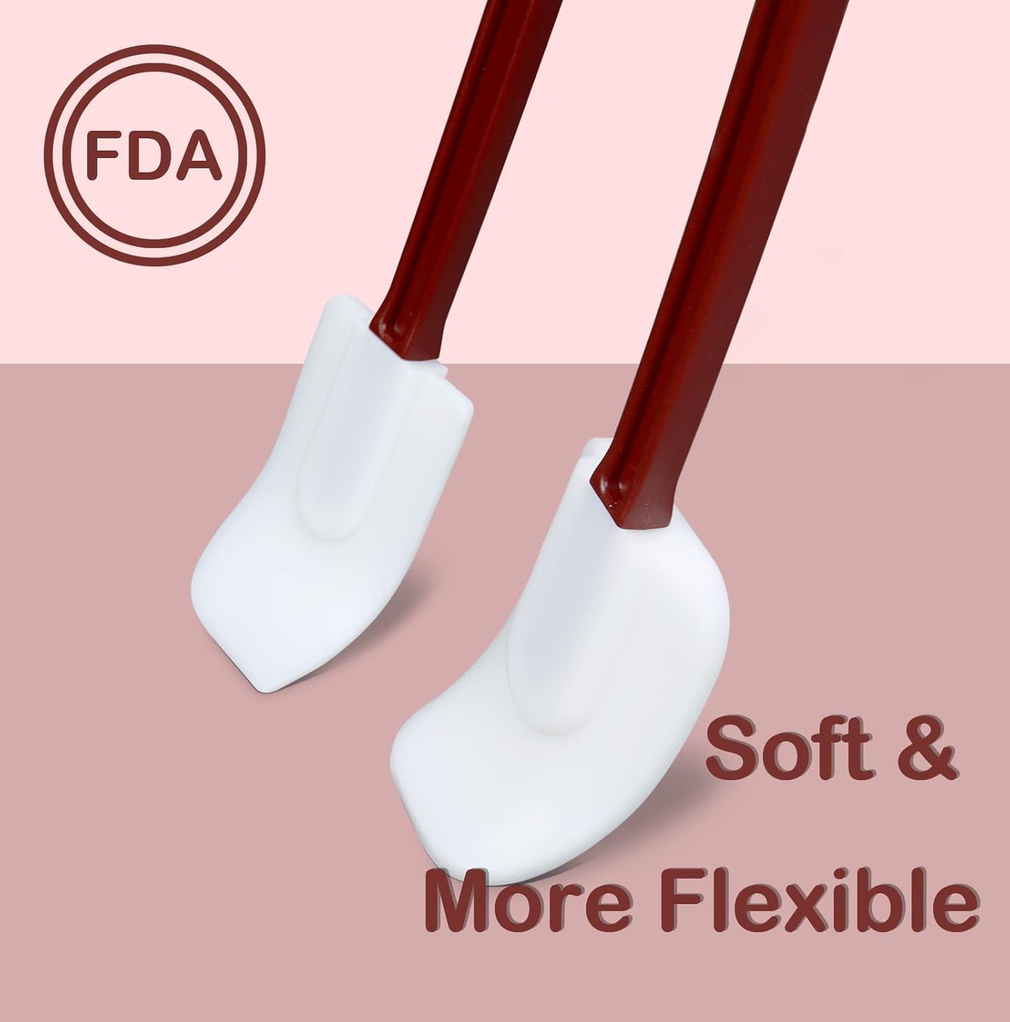 16.5 INCH Silicone Spatulas Heat Resistant Heavy Duty Rubber Spatulas Commercial Spatulas Set for Kitchen Use Silicone Cooking Utensils Sets of 2