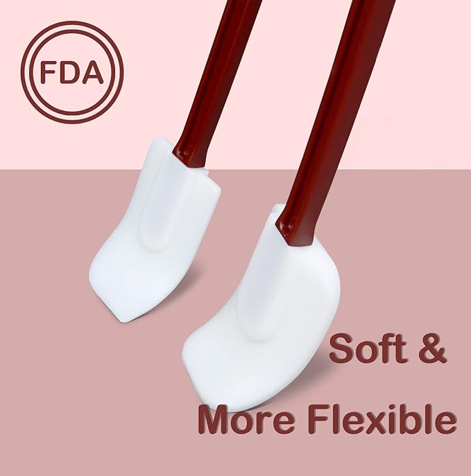 10 INCH Silicone Spatulas Heat Resistant Heavy Duty Rubber Spatulas Commercial Spatulas Set for Kitchen Use Silicone Cooking Utensils Sets of 2