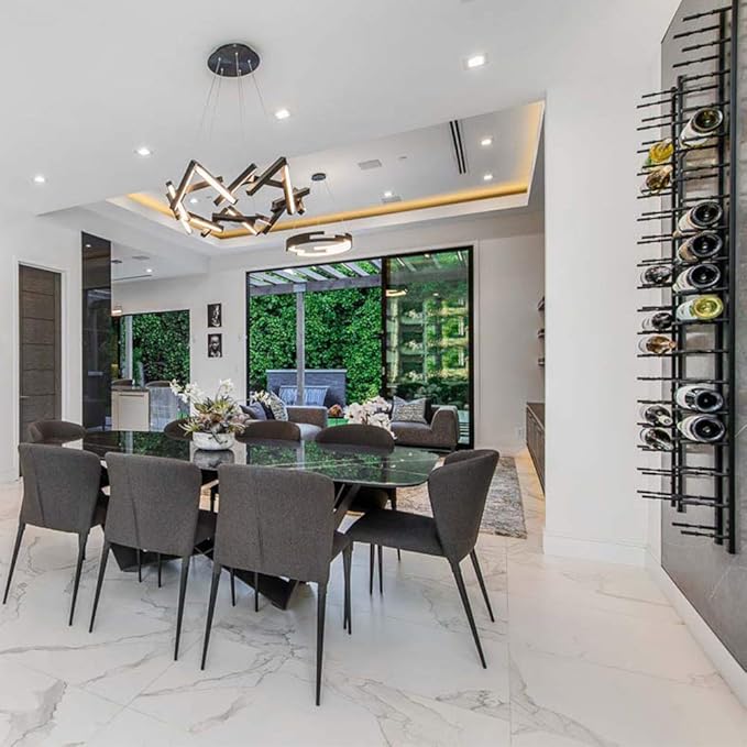 Ultra Wine Racks Wall Mounted Label-Out Wine Racks (1 Foot 3 Deep, Matte Black, 9 Wine Bottles) - Modern Metal Wine Storage, Modular Design for Home Bar, Kitchen, Dining Rooms, & Wine Cellars