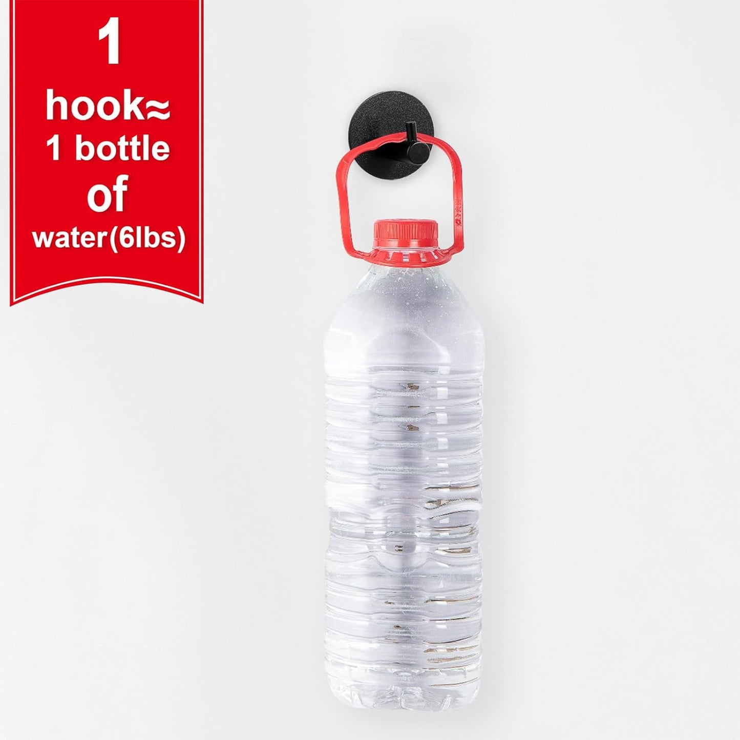 Aluminum Wall Hooks, No Drill Damage-Free Adhesive Hook, Product for Hanging Heavy Duty for Bathroom Kitchen Home (Single Round Black Hook, 4)