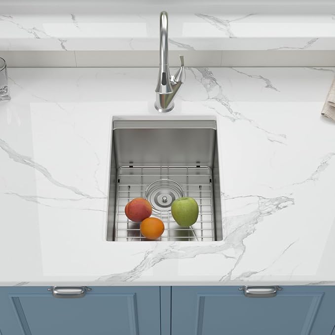 15 Inch Undermount Bar Sink 15x17 Inch Single Bowl Workstation 16 Gauge Stainless Steel Small Undermount Bar Prep Sinks