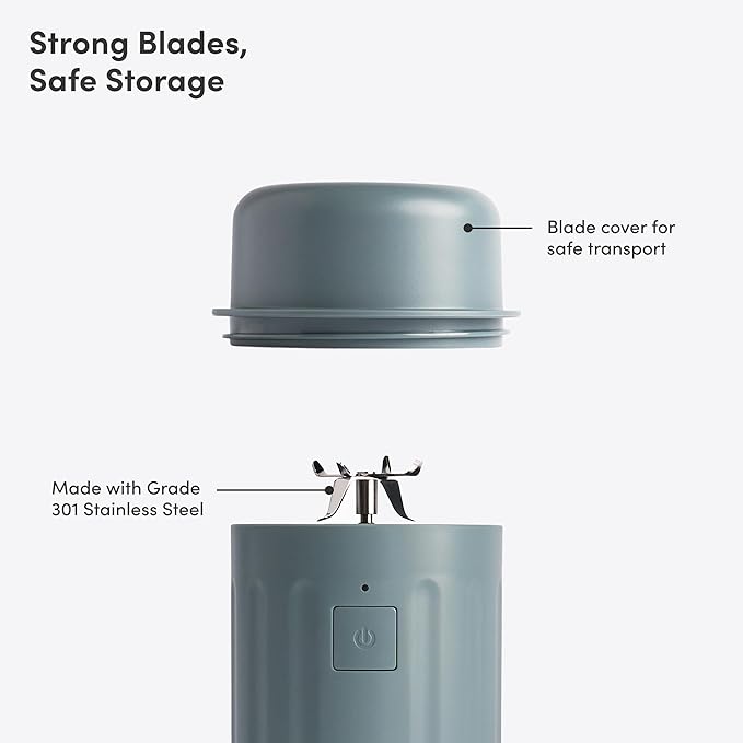 Beast GO Cordless, Premium Portable Blender for Shakes & Smoothies, 22oz Blending Vessel, Blends Ice & Frozen Fruit, Rechargeable USB-C Battery, Drinking Lid and Straw System (Mist)